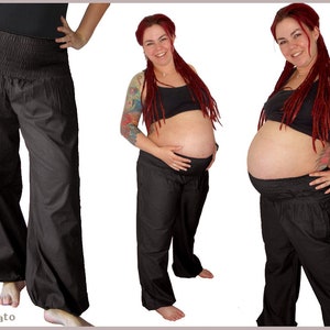 Harem pants bloomers yoga pants black kissagato maternity pants image 1