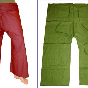 Thai pants Shaolin pants wrap pants fisherman dark red wine red kissagato image 2