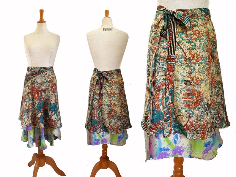 Wrap Skirt Wrap Dress CHAMELEON Layers Skirt Dress No. 14 kissagato upcycling image 2