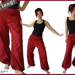 Pluderhose EXTRA LONG Pumphose Yoga pants wine red dark red kissagato image 1
