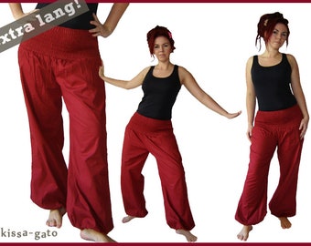 Pluderhose EXTRA LONG Pumphose Yoga pants wine red dark red kissagato