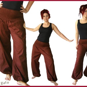 Harem pants, bloomers, yoga pants, brown kissagato, dark brown