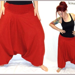 Harem Pluderhose Pluderhose Pumphose Sarouelhose Yoga red bright red kissagato image 1