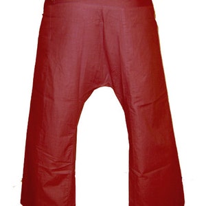 Thai pants Shaolin pants wrap pants fisherman dark red wine red kissagato image 3