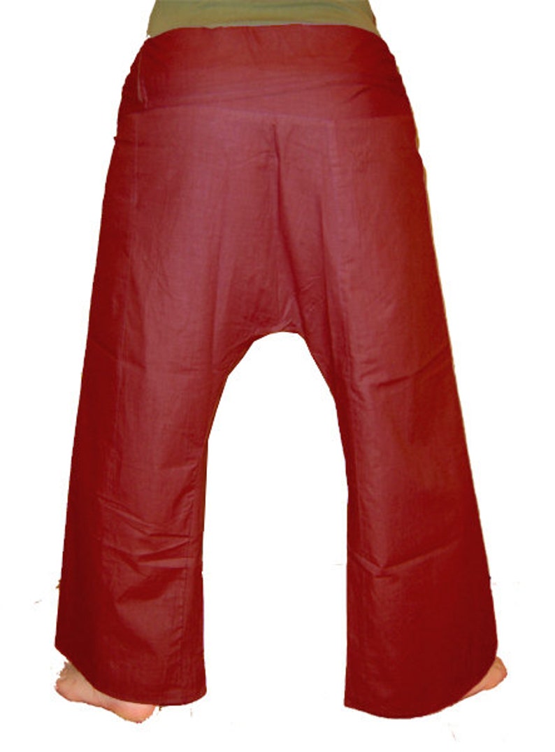 Thai pants Shaolin pants wrap pants fisherman dark red wine red kissagato image 3