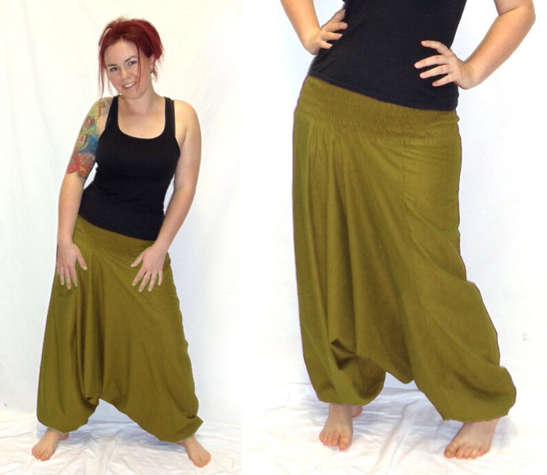 Harem pants Pluderhose Pump pants Sarouelhose Yoga ochre kissagato image 3