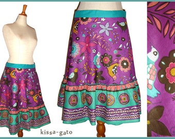 Wrap Skirt Rock PIEPA purple green S to XL kissagato plate skirt