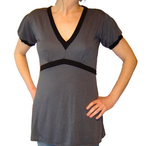 Tunic Misa Long shirt mini dress grey black Kissagato S M L XL A-line image 2