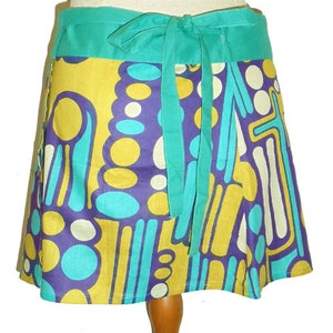 Mini wrap skirt PURI retro turquoise skirt kissagato mini skirt cacheur image 4