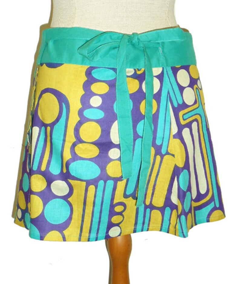 Mini wrap skirt PURI retro turquoise skirt kissagato mini skirt cacheur image 4