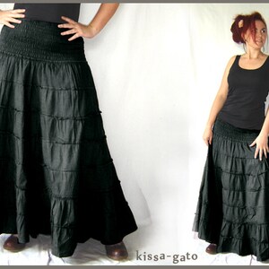 Plate skirt MANU skirt long wide black kissagato maxi skirt floor length