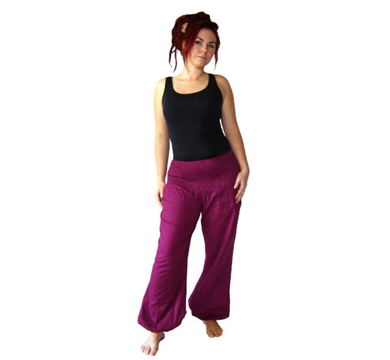 Pluderhose 100 cm Pump pants Yoga pants lilac kissagato SHORT SIZE image 2