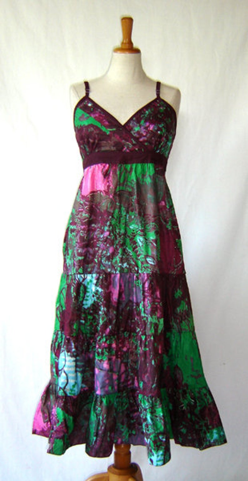 Dress Hilda Summer Dress batik watercolor purple green carrier dress Kissagato lang S M L XL image 2