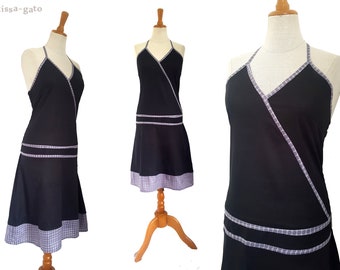 Sommerkleid Neckholderkleid Kleid schwarz grau knielang kissagato Neckholder S M L XL