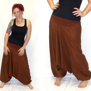 Pluderhose Pumphose Sarouelhose Yoga chocolate brown kissagato image 3