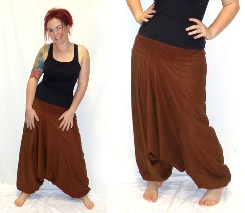 Pluderhose Pumphose Sarouelhose Yoga chocolate brown kissagato image 3