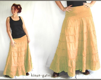 Plate skirt MANU skirt long wide natural light kissagato maxiskirt floor length