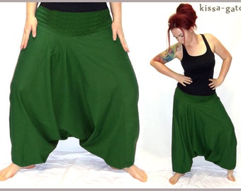 Harem pants Pluderhose Pump pants Sarouelhose Yoga dark green kissagato