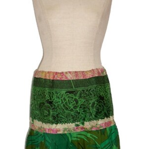 Falda de patchwork GUPPI, falda de panel, falda circular, n.° B3, sari kissagato, reciclaje imagen 3