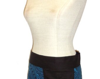 Wrap skirt PIRI Rock petrol blue black kissagato mini skirt with pocket