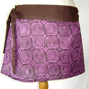 Mini wrap skirt PURI purple brown skirt kissagato mini skirt Cacheur