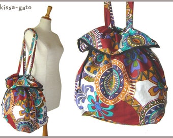 Shopper Tulip blanc / couleurs hippie ballon sac de kissagato sac