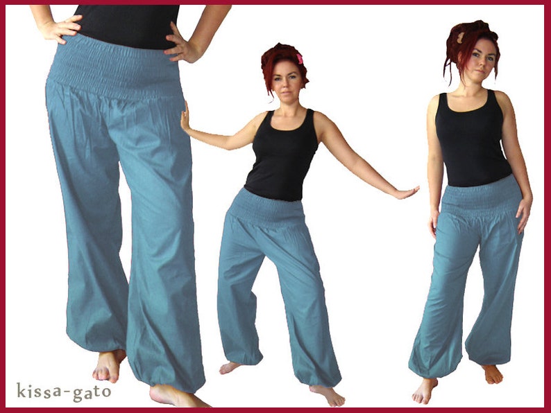 Harem pants harem pants yoga pants light blue kissagato image 1