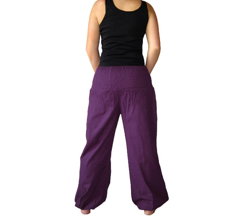 Pluderhose 100 cm Pantalon de yoga Pumphose kissagato violet TAILLE COURTE image 4