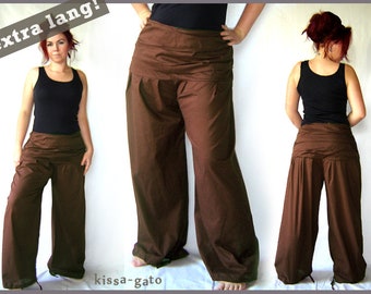 Pantalon plissé EXTRA LONG large ceinture marron foncé pantalon kissagato pantalon pompe S M L XL