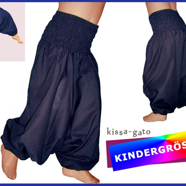 KIDS Pluderhose Pump pants deep crotch dark blue blue Pants kissagato Children's pants size 68 to 140