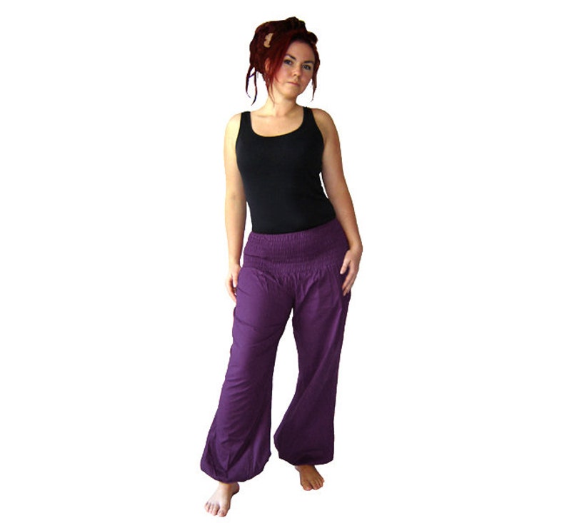 Pluderhose 100 cm Pantalon de yoga Pumphose kissagato violet TAILLE COURTE image 2