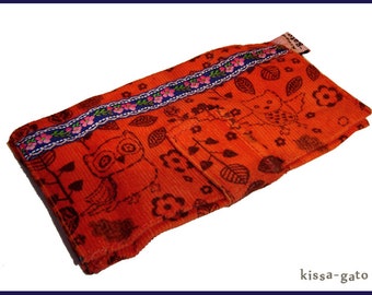 Tobacco Pouch Pouch Odds Owl orange cord Kissagato