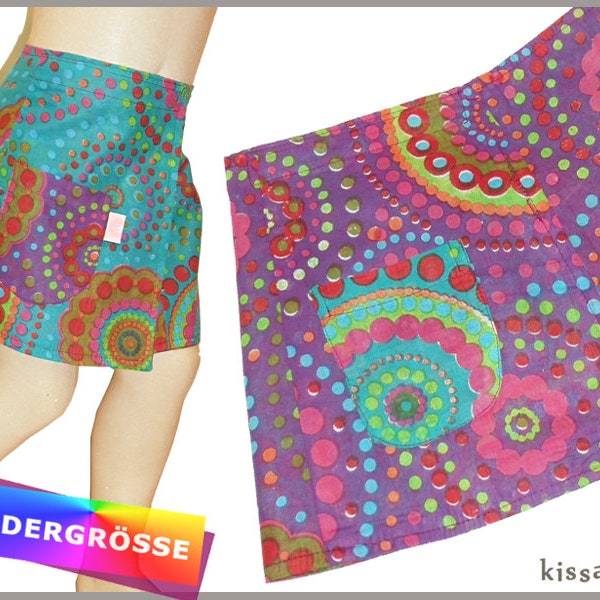 Kinderrock Wenderock LISI Wickelrock Mädchen kissagato lila petrol S M L Klettrock