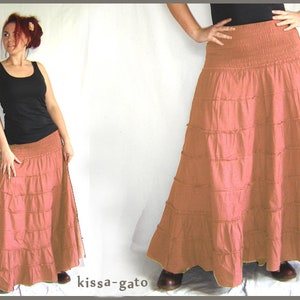 Plate skirt MANU skirt long far old pink kissagato Maxi skirt floor length image 1