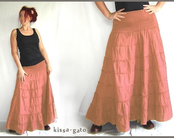 Plate skirt MANU skirt long far old pink kissagato Maxi skirt floor length