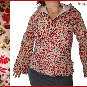 Jacke JARA Übergangsjacke altweiß Blumen leichter Cord kissagato M L Bild 1