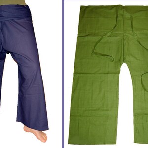 Thai pants Shaolin pants wrap pants fisherman dark blue blue kissagato image 3