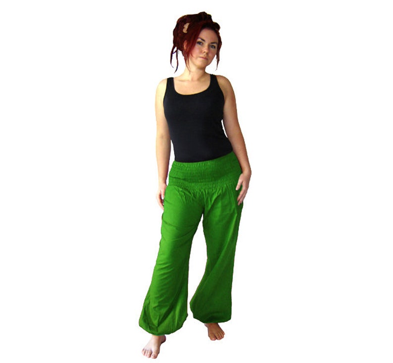 Pluderhose 100 cm Pumphose Yoga Pants apple green kissagato SHORT SIZE image 2