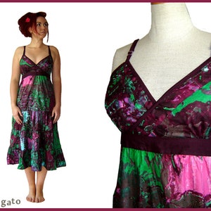 Dress Hilda Summer Dress batik watercolor purple green carrier dress Kissagato lang S M L XL image 1