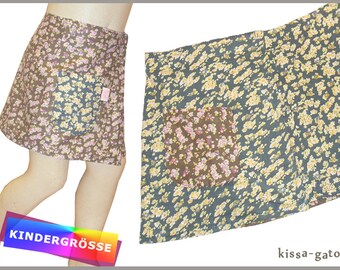 Children's skirt reversible skirt LISI wrap skirt girls kissagato grey petrol S M L Velcro skirt