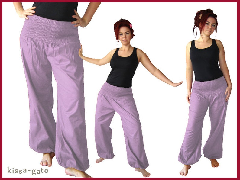 Harem pants, pump pants, yoga pants, harem pants, Aladdin pants, kissagato various colors Lavendel