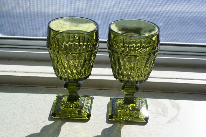 green goblet plastic cups