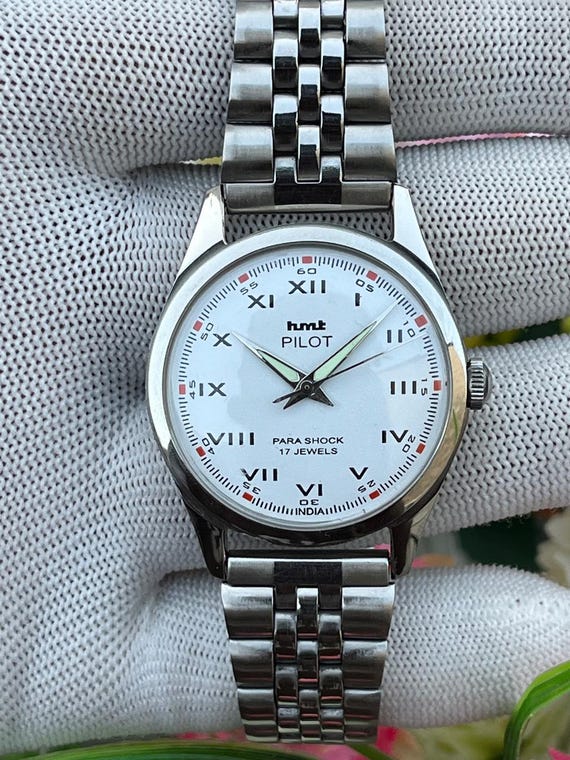 HMT Pilot Vintage Hand Winding Mechanical Watch white Dial Men's Watch