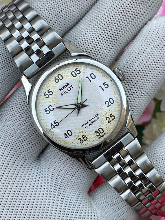 HMT Pilot Vintage Hand Winding Mechanical Watch white Dial Men's Watch