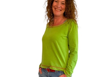 Shirt in grass green, Schnuffi fabric