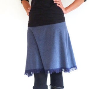 A-shaped skirt! SNUFFLET FABRIC, mottled blue, M+L