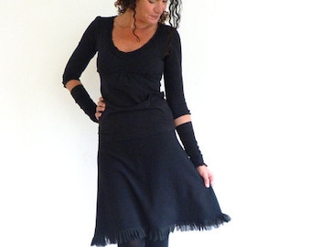 A-shaped skirt! SNUFFLE FABRIC in black