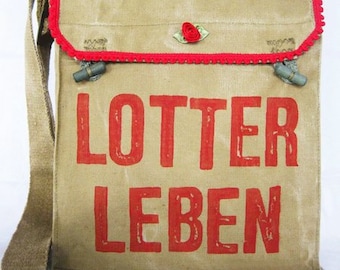Lotterleben, recycling bag, olive, shoulder bag women, shoulder bag men