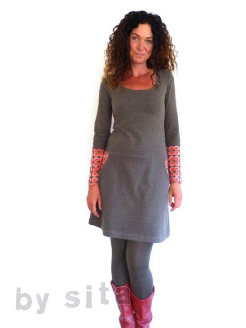 brown retro pattern Women/'s dress with pockets