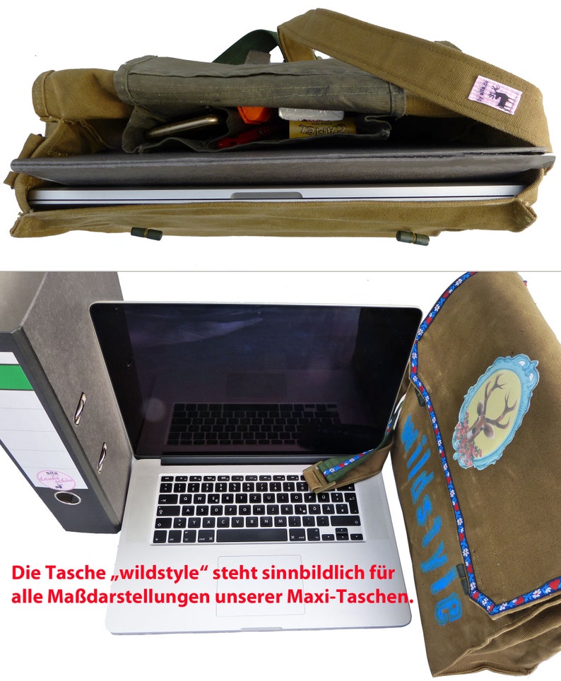 Wolke Sieben, oliv, recycelte Laptop, Schultasche, , Umhängetasche Damen, Umhängetasche Herren Bild 4